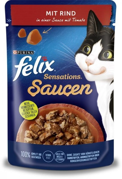 *** Felix Sensations Saucen mit Rind & Tomate 85g [*** AUSLAUFARTIKEL]