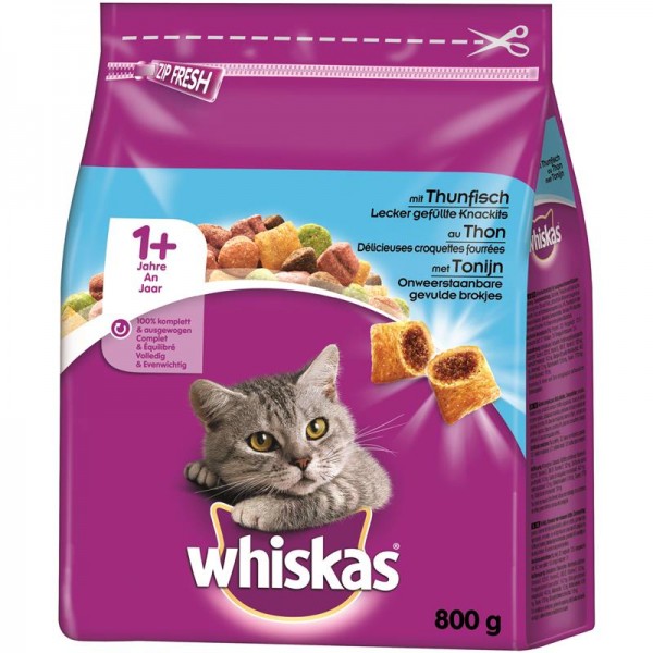 Whiskas Trocken Adult 1+ mit Thunfisch 800g