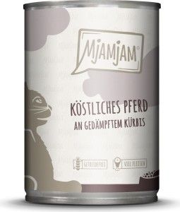 MjAMjAM für Katzen - Köstliches Pferd an gedämpftem Kürbis, 400g Dose