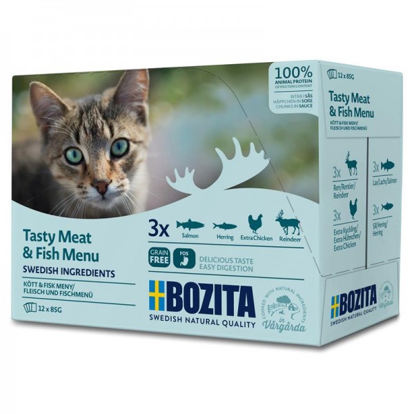 Bozita Katze Multibox Fleisch & Fisch-Menü 12x85g