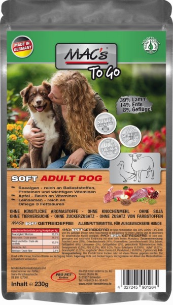 MACs Dog Soft Adult Lamm "to go" - 230g Frischbeutel