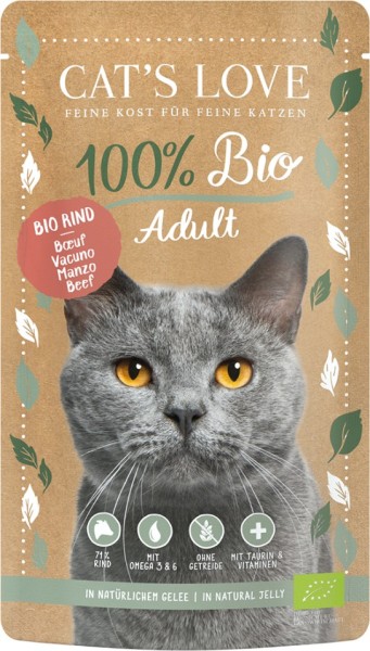 CAT´S LOVE BIO Rind 100g Pouch-Beutel