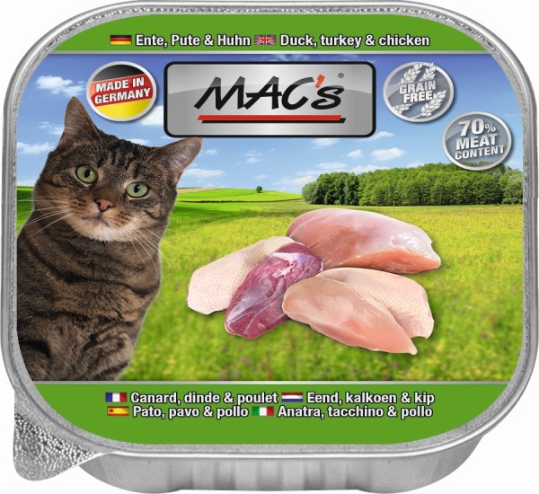 MACs Cat Ente, Pute & Huhn - 85g Schale