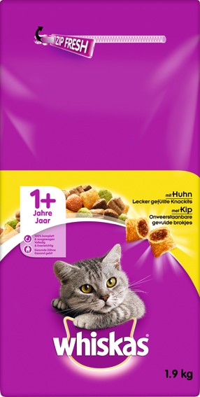 Whiskas Trocken Adult 1+ mit Huhn 1,9kg