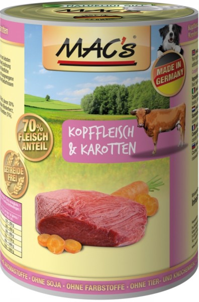 MACs Dog Kopffleisch & Karotte - 400g Dose