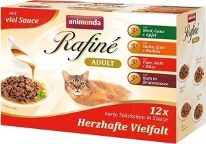 Animonda Rafiné Soupé Herzhafte Vielfalt - 12 x 100g Frischebeutel Multipack