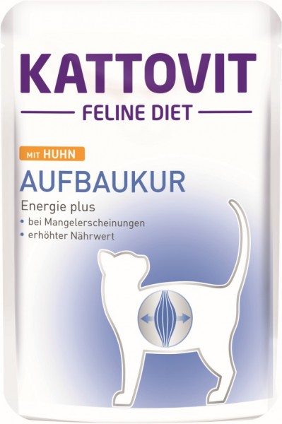 Kattovit Feline Diet - Aufbaukur Energie Plus mit Huhn - 85g Frischebeutel