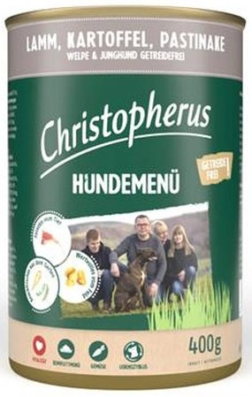 Allco Christopherus Hundemenü -Junior - mit Lamm, Kartoffel, Pastinake - 400g Dose