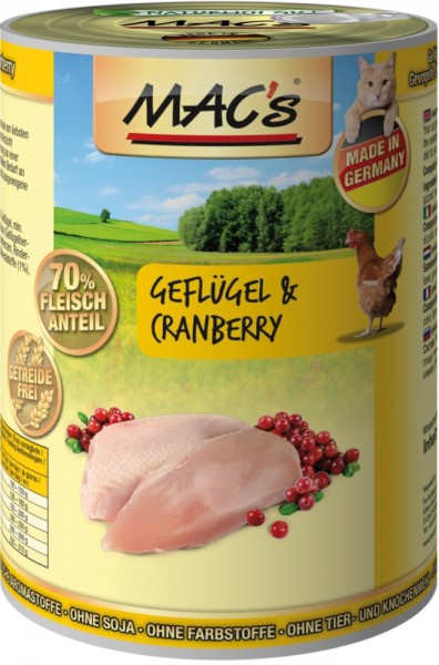 MACs Cat Geflügel & Cranberry - 400g Dose