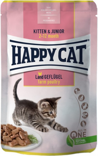 Happy Cat Pouch Young Land Geflügel 85g
