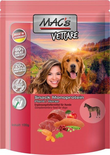 MACs Vetcare Mono Snack Pferd - 100g Frischebeutel