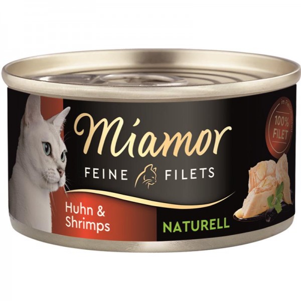 Miamor Feine Filets Naturelle Huhn & Shrimps 80g