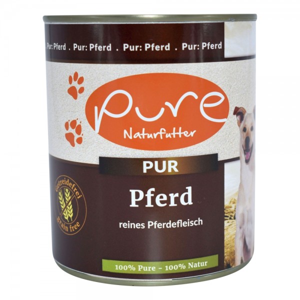 PURE Naturfutter Hundemenü Sensitive Pferd pur 800g getre