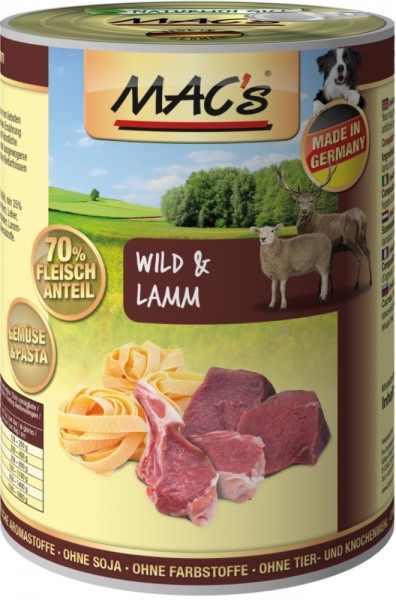 MACs Dog Wild, Nudeln & Gemüse - 400g Dose