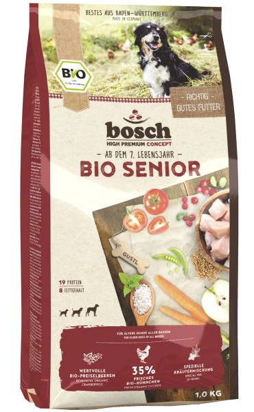 Bosch Bio Senior Hühnchen + Preiselbeere 1kg Beutel