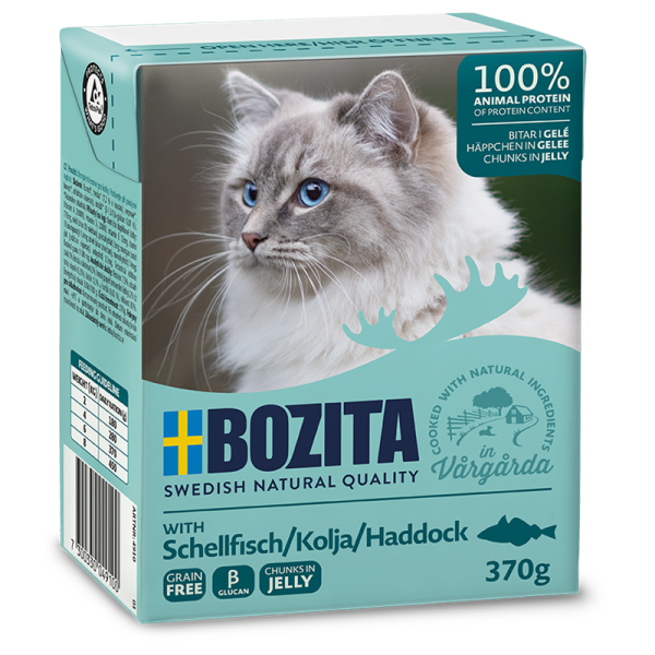 Bozita Feline Recart Häppchen in Gelee Schellfisch 370g Tetra Pak