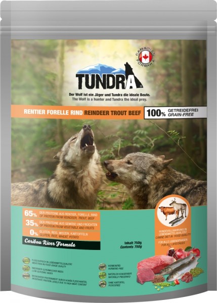 Tundra Adult Dog Caribou River Rentier & Lachs - 750g Beutel