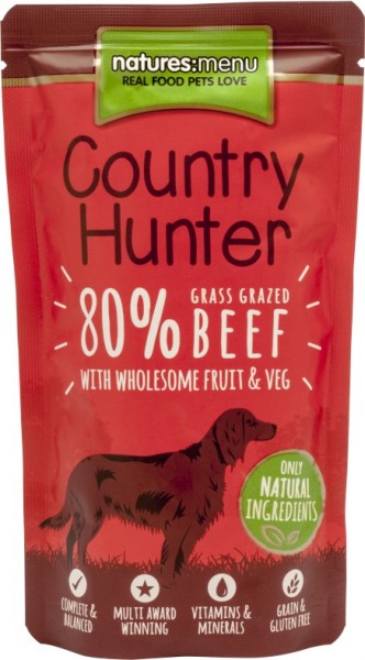 *** Country Hunter Dog Frischebeutel mit 80% Weiderind 150g [*** AUSLAUFARTIKEL]