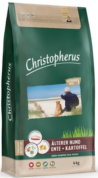 Allco Christopherus Getreidefrei Älterer Hund Ente+Kartoffel - 4kg Beutel