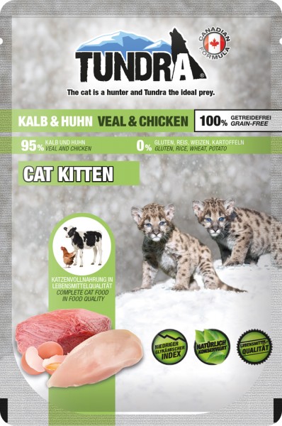 Tundra Cat Kitten Kalb & Huhn 85g Frischebeutel