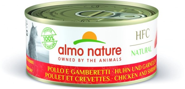 Almo Nature Cat - Dose Natural & Huhn und Garnelen 150g