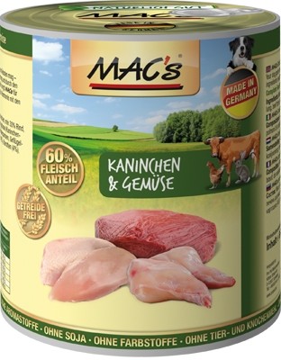 MACs DOG Kaninchen, Rind & Gemüse 800g Dose