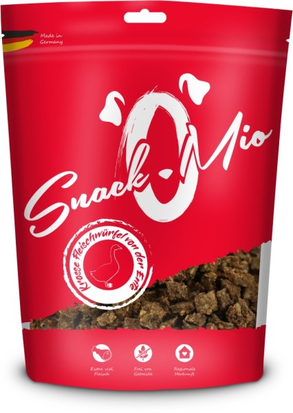 SnackOMio Dog - krosse Fleischwürfel von der Ente 125g