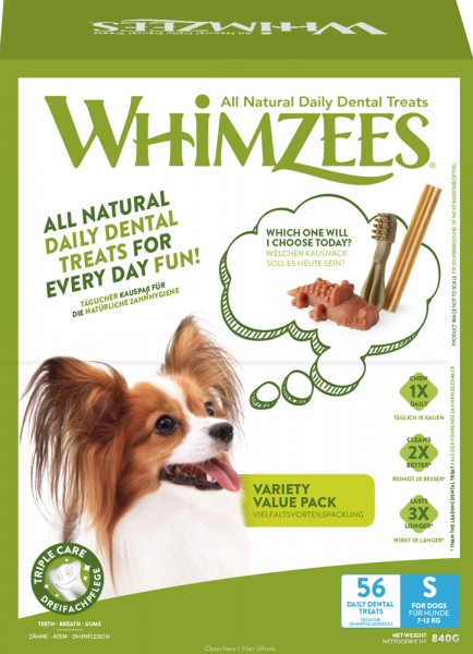 Whimzees® Dog Snack Variety Box Gr. S (56 Teile)