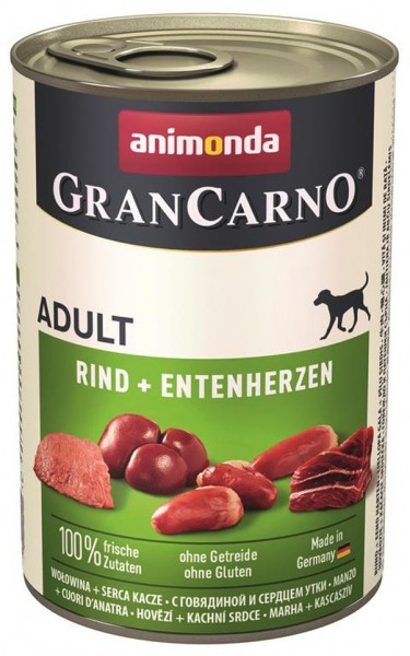 Animonda GranCarno Dog - Dose Adult Rind & Entenherz 400g