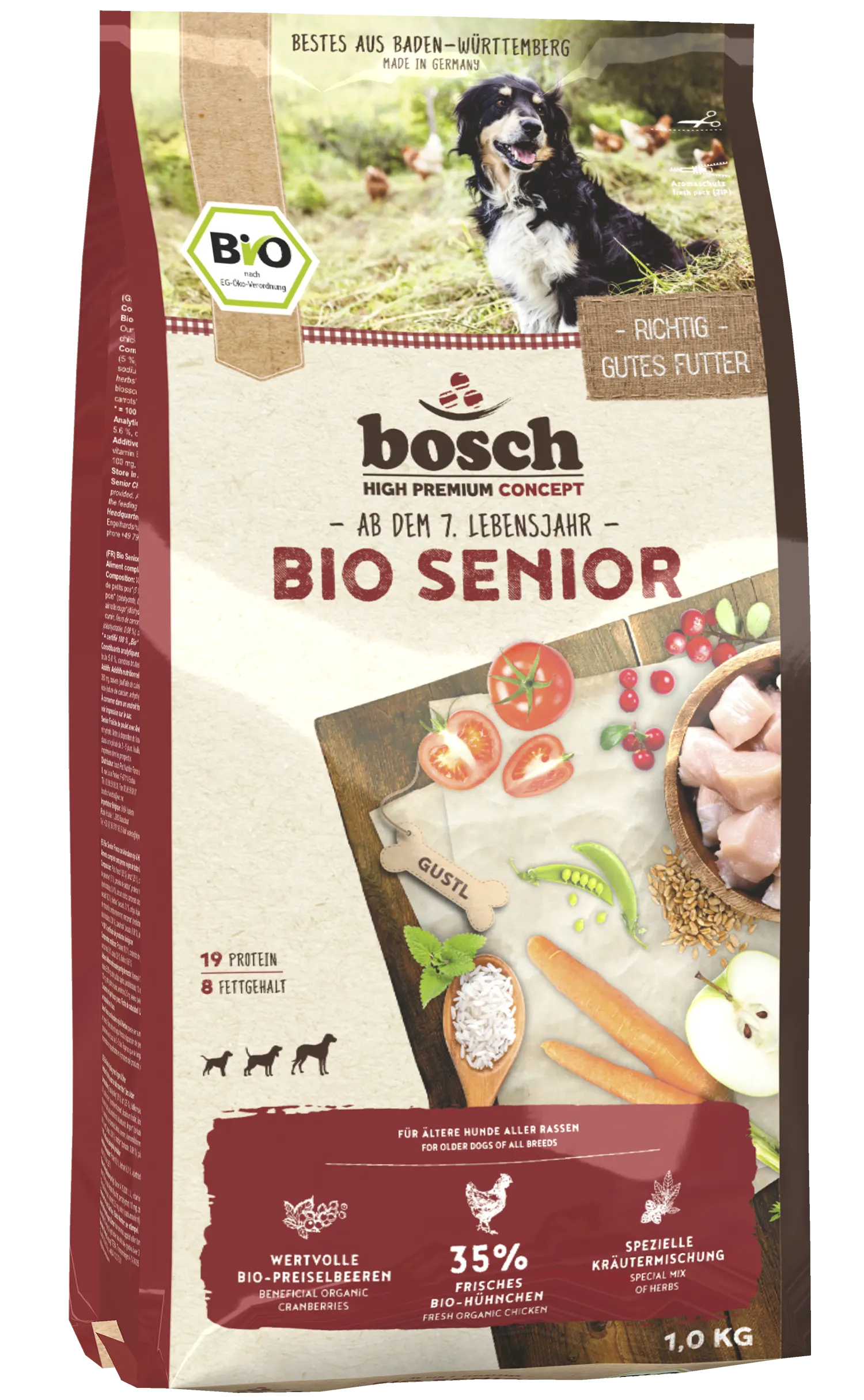 Bosch DogBio Senior Huhn Lauch – Trockenfutter für ältere Hunde 1kg