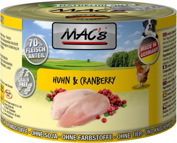 MACs Dog Hühnchen & Cranberry - 200g Dose