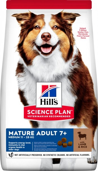 Hills Science Plan Hund Mature Adult 7+ Medium Lamm & Reis - 2,5kg Beutel