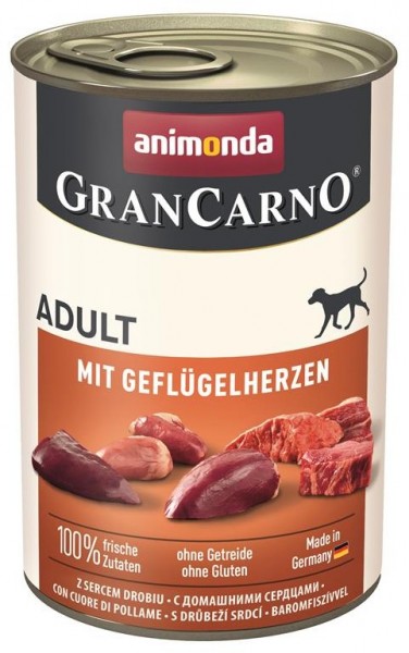 Animonda GranCarno Adult mit Geflügelherzen - 400g Dose