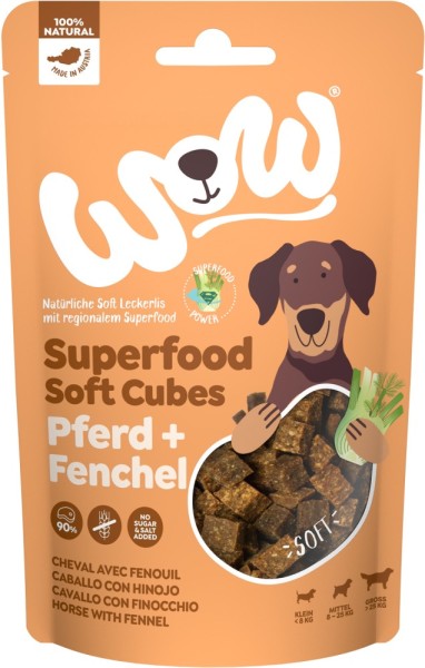 WOW SUPERFOOD Soft Cubes Pferd mit Fenchel 150 g