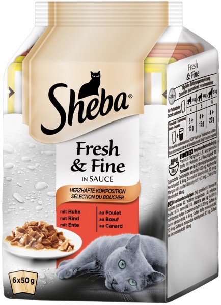 *** Sheba Portionsbeutel Multipack Fresh&Fine Herzhafte Komposition 6x50g [*** AUSLAUFARTIKEL]