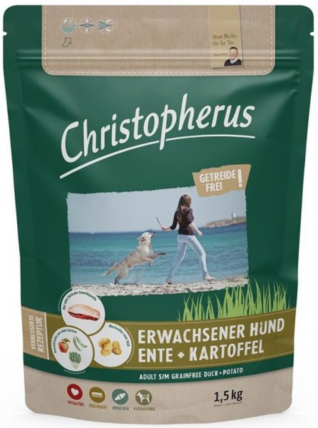 Allco Christopherus Erwachsener Hund Ente+Kartoffel - 1,5kg Frischebeutel