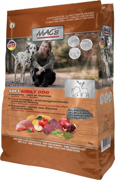 MACs Dog Soft Adult Pute & Hirsch - 5kg Beutel