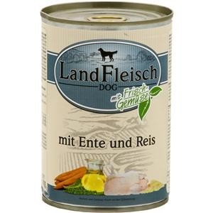 LandFleisch Dog Pur mit Ente & Reis mit Biogemüse, 400g Dose