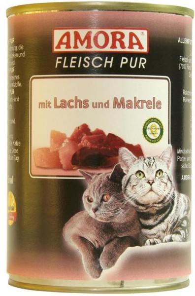 AMORA Fleisch Pur mit Lachs & Makrele - 400g Dose