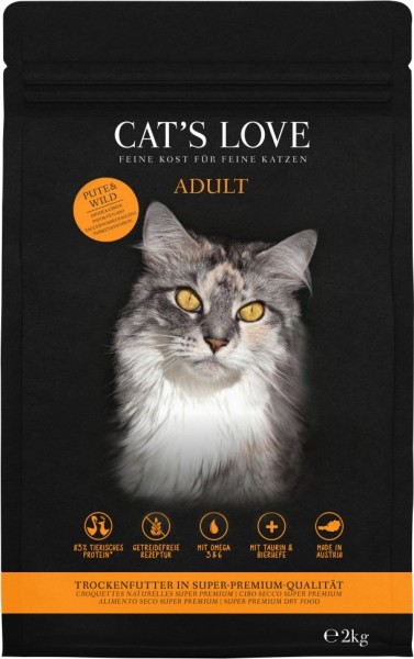 CAT´S LOVE Pute & Wild 2kg Pouch-Beutel