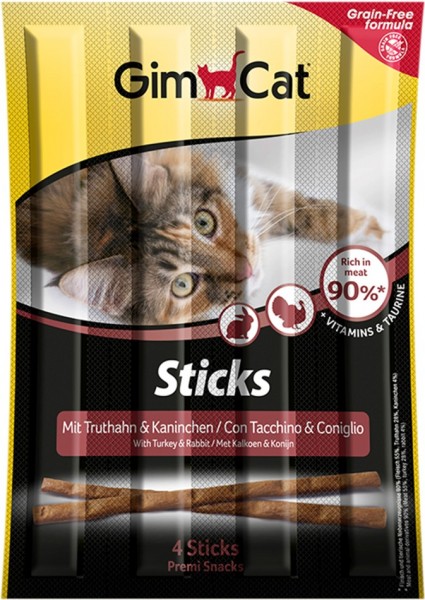 GimCat Sticks Truthahn & Kaninchen 4St.