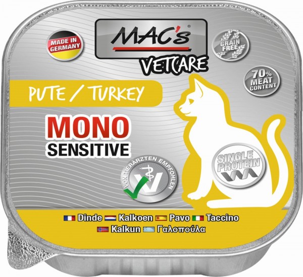 MACs Cat Vetcare Mono Pute - 100g Schale