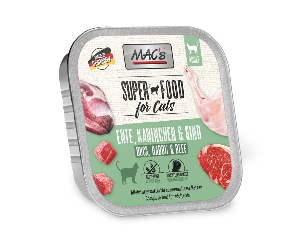 MACs CAT - Ente, Kaninchen & Rind 100g Schale