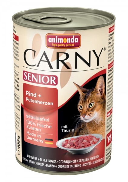 Animonda Carny Cat - Dose Senior Rind & Putenherzen 400g