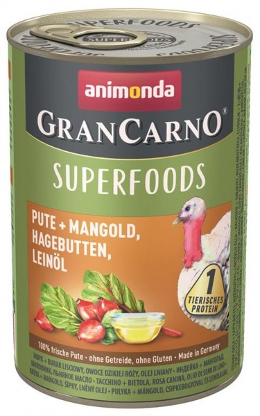 Animonda GranCarno Superfood Pute & Mangold - 400g Dose