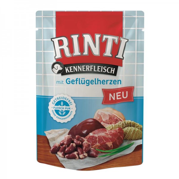 RINTI Kennerfleisch Geflügelherzen 400g Pouchbeutel