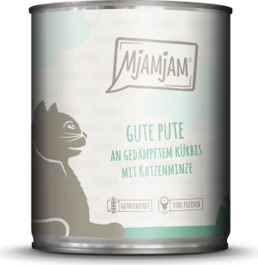 MjAMjAM für Katzen - Gute Pute an gedämpftem Kürbis, 800g Dose