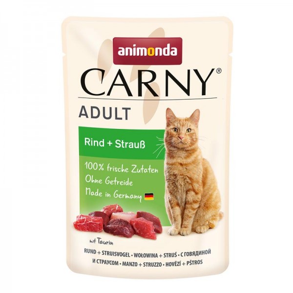 Animonda Cat Portionsbeutel Carny Adult Rind + Strauß 85g