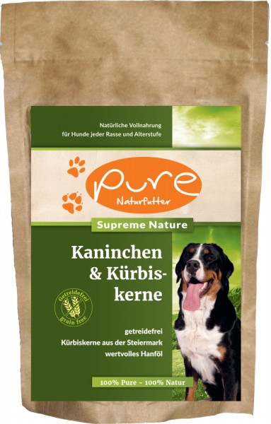 PURE Supreme Nature Kaninchen & Kürbiskerne 400g getreide