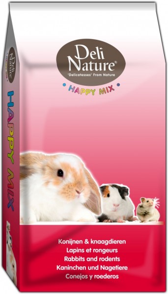 Deli Nature HappyMix (Zwerg) Kaninchenfutter, mit Johannisbrot - 15kg